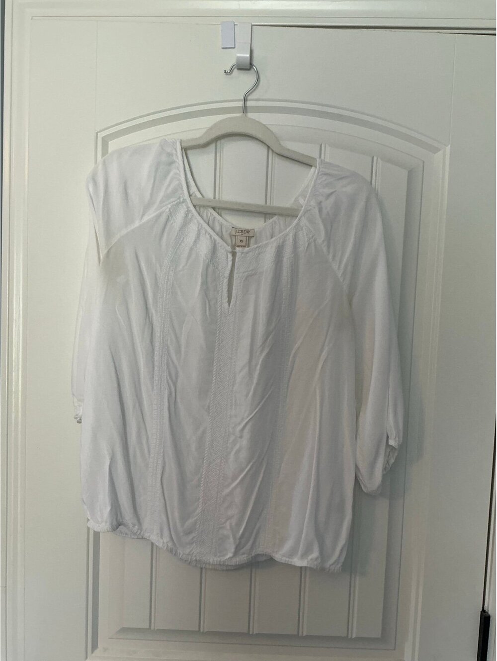 J Crew White Pintuck Detail Blouse. Size Extra Small